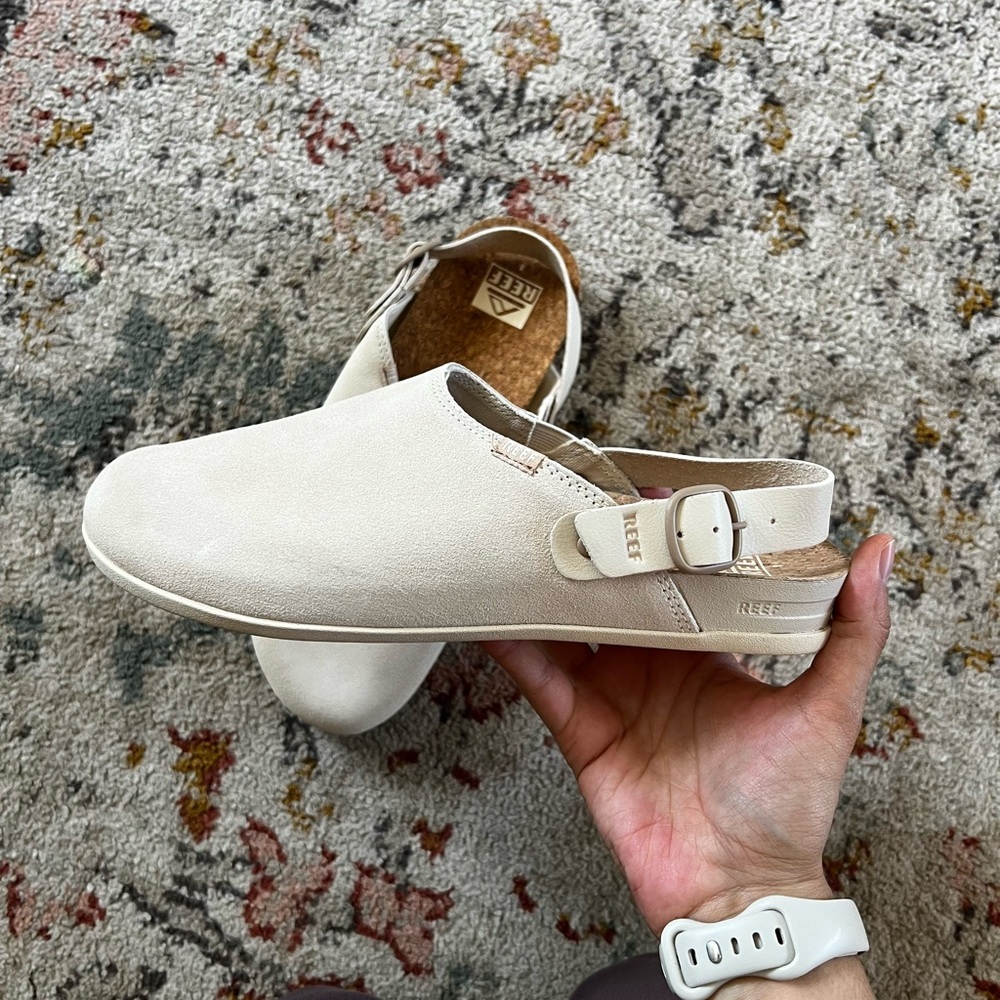 Reef Tan Mules with Buckle Strap